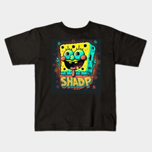 Crazy painting from the cartoon SpongeBob SquarePants Kids T-Shirt